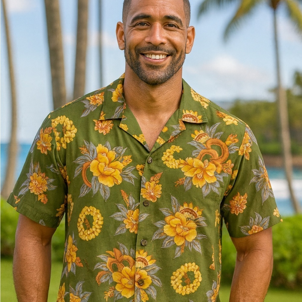 Pineapple Juice Hawaiian Classic Vintage Reproduction Shirt, Tropical, Men’s M - Picture 2 of 7